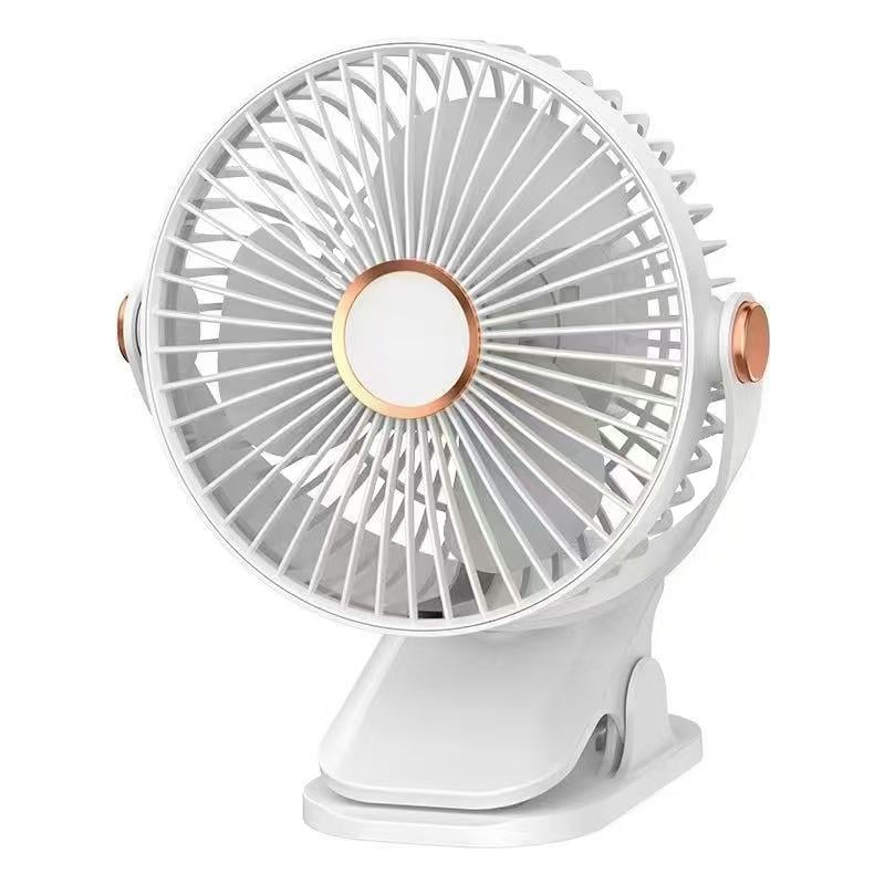 Вентилятор портативный на прищепке аккумуляторный 8000 мАч с USB Type-C 3 скорости 21 см Белый (29696)
