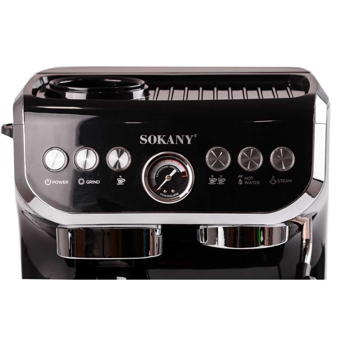 Еспресо-машина Sokany капучинатор із кавомолкою електрична 2 л (5094) - фото 9 Еспресо-машина Sokany капучинатор із кавомолкою електрична 2 л (5094) - фото 9