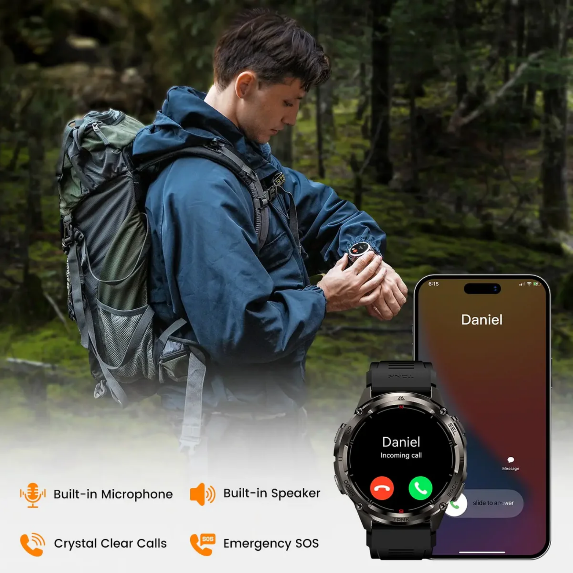 Смарт-часы тактические Kospet Tank T3 ULTRA 2 Special Edition Black - фото 9