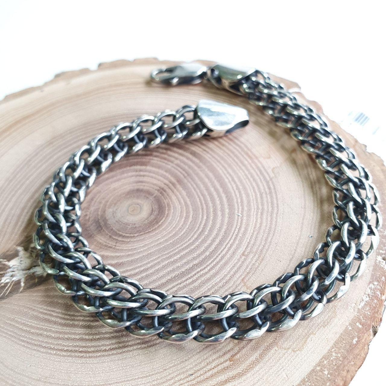 Браслет-цепочка серебряная Венеция ручного плетения