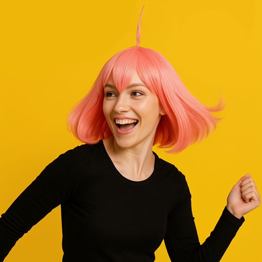 Перука для косплей на основі манги Spy × Family 30 см Рожевий (K000799)