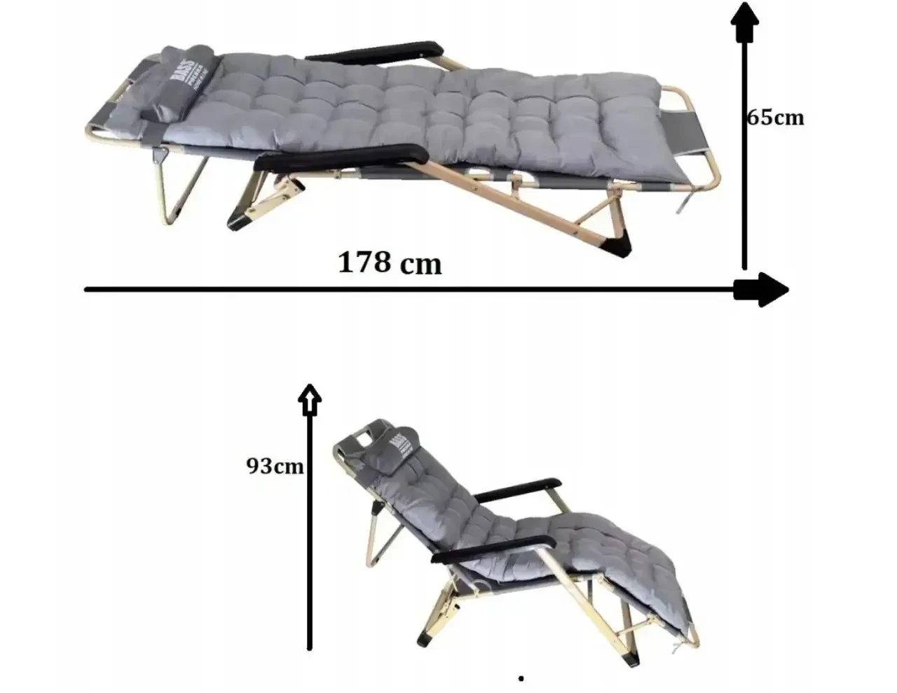 Шезлонг с матрасом и подушкой Bass Polska BH 30011 (1385) - фото 2 Шезлонг с матрасом и подушкой Bass Polska BH 30011 (1385) - фото 2