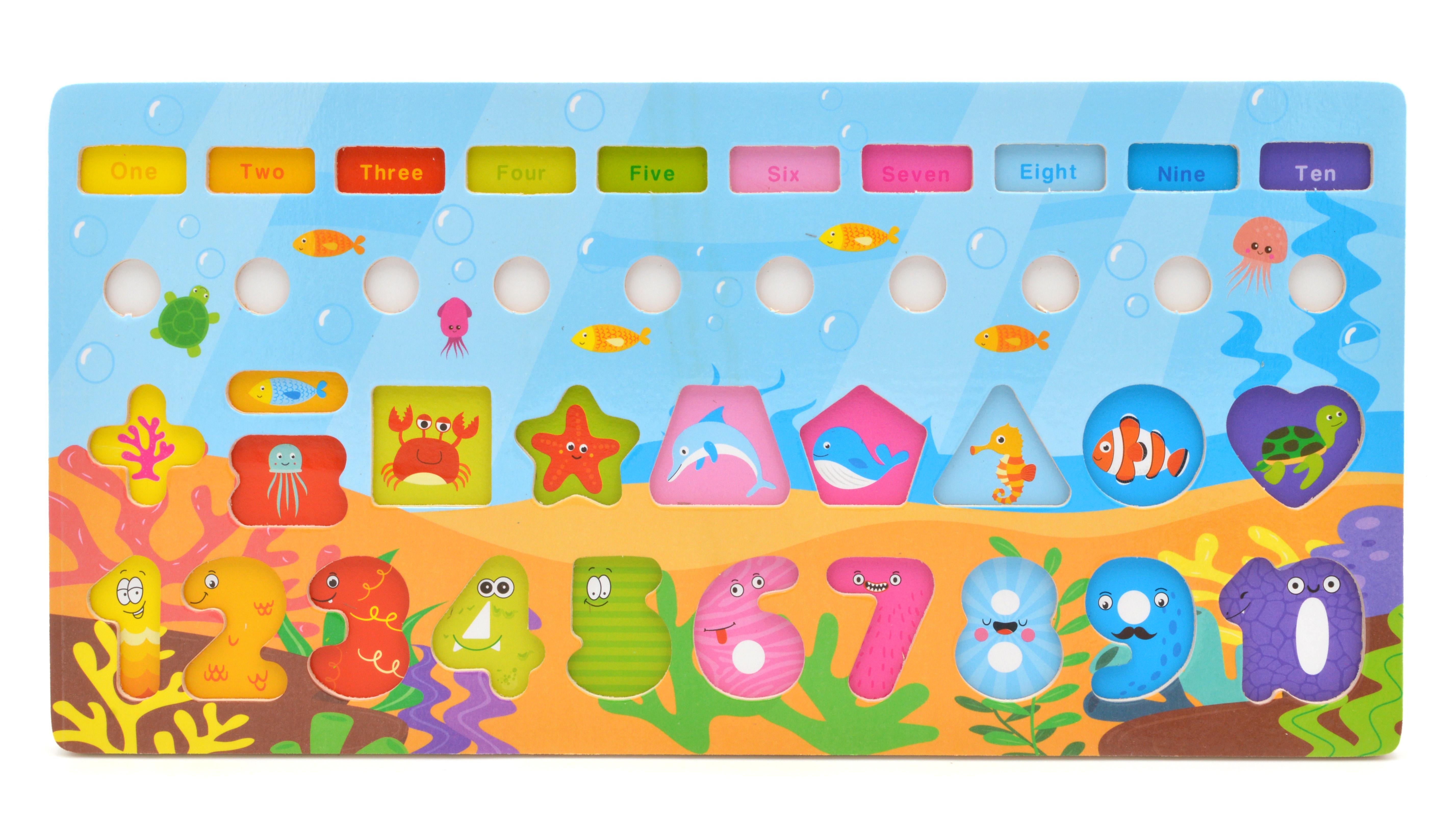 Логическая доска деревянная сортер/рыбалка/цифры/формы/цвета (32521) - фото 5 Логическая доска деревянная сортер/рыбалка/цифры/формы/цвета (32521) - фото 5