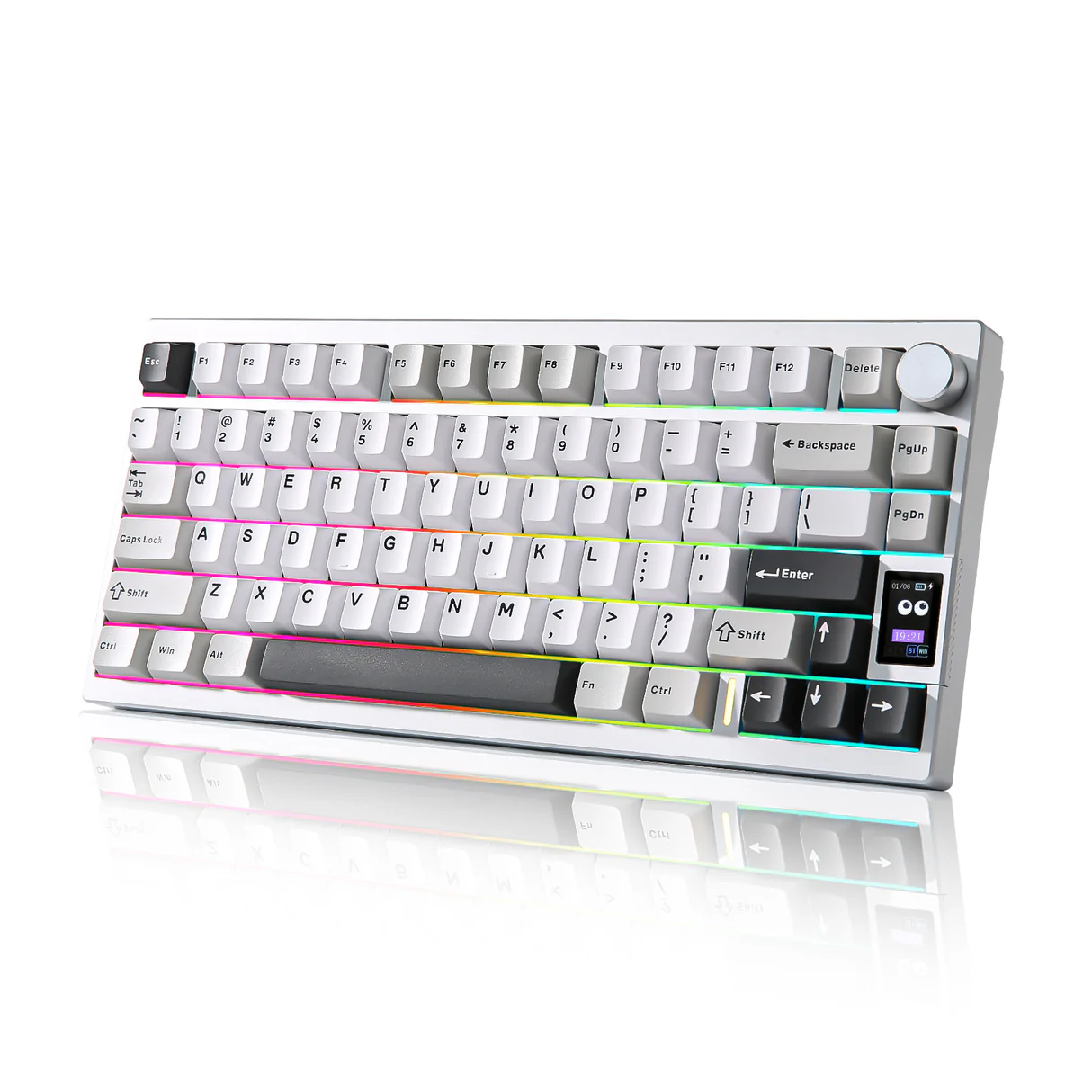 Клавиатура беспроводная YUNZII AL80 QMK/VIA Aluminum Cocoa Cream V2 Switch Silver (2000242)