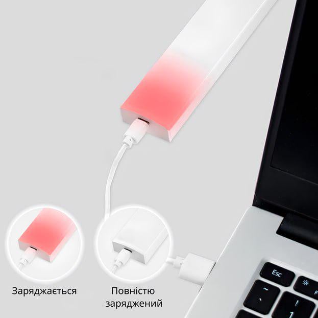 Светильник с аккумулятором и датчиком движения 6000K USB 5V 30 см 21 led - фото 4