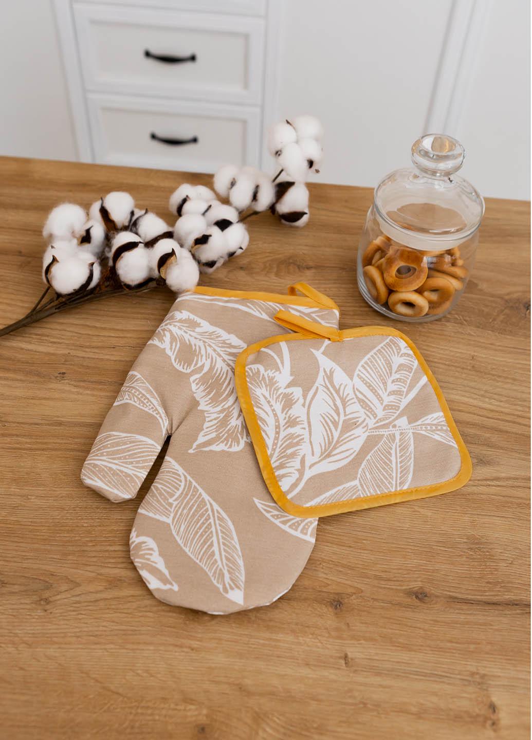 Набор варежка и прихватка водоотталкивающие Тропические листья - фото 3 Набор варежка и прихватка водоотталкивающие Тропические листья - фото 3