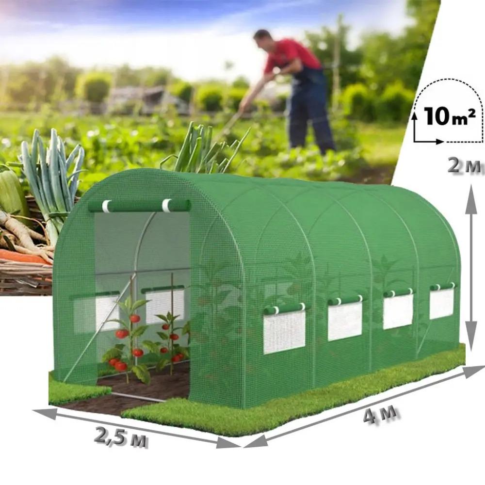 Теплиця садова Bonro UP-10м² з вікнами з армованою плівкою Зелений (SI-UP10GR) - фото 2