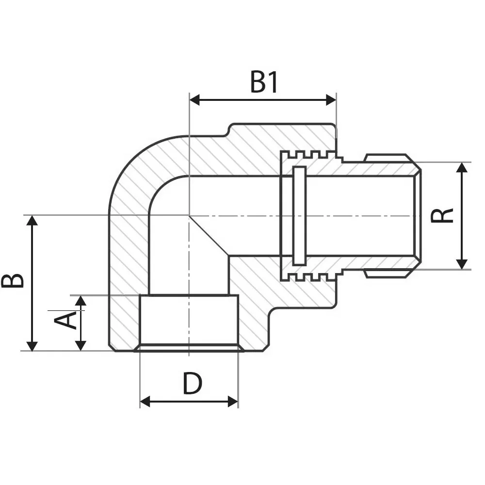 Колено ITAL PP-r с наружной резьбой 90° 32 мм х 1" (SQ-1045674) - фото 2