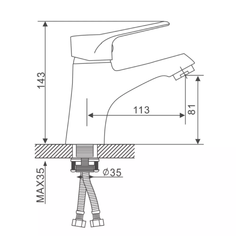 Змішувач для умивальника Gappo G1036 Хром (1034004) - фото 9