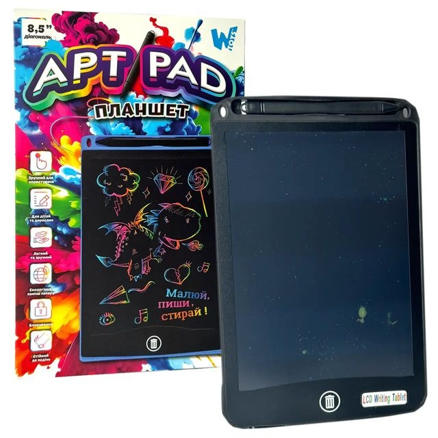 Доска-планшет детская WToys LCD для рисования и записей 87166 Черный (2685744392)