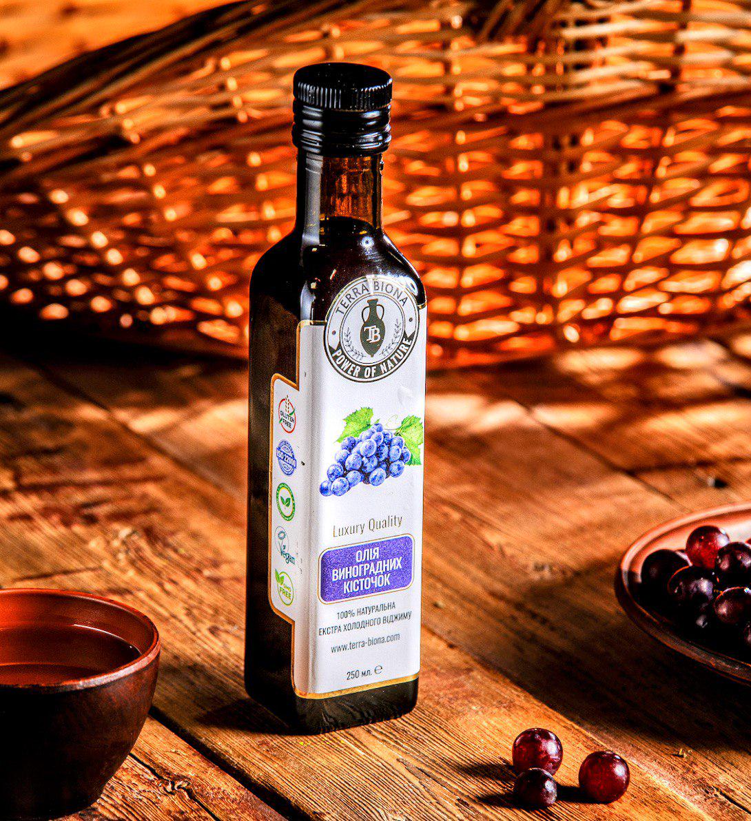 Масло виноградной косточки Terra Biona холодного отжима 250 мл (17788648) Масло виноградной косточки Terra Biona холодного отжима 250 мл (17788648)