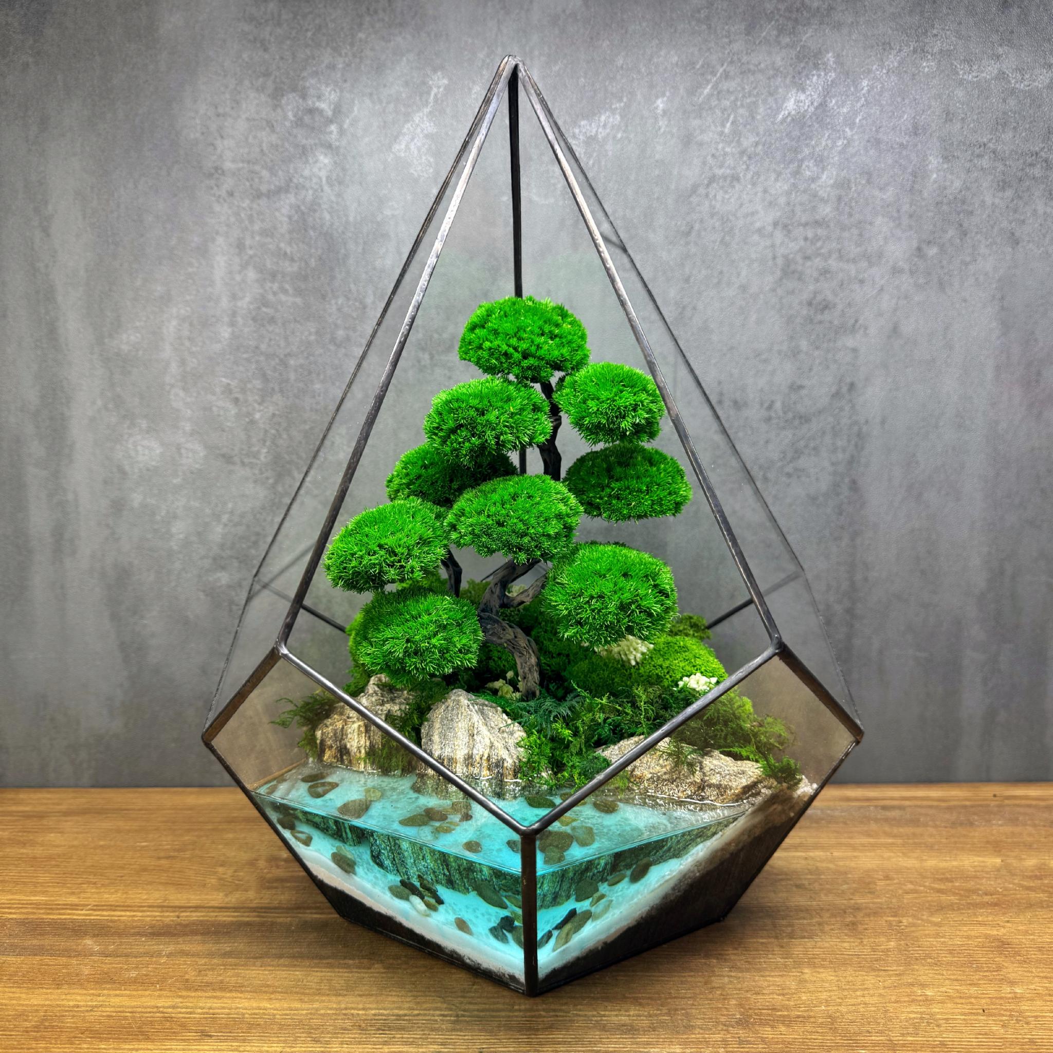 Флораріум з мохом у краплі Надія 33х25 см Флораріум з мохом у краплі Надія 33х25 см