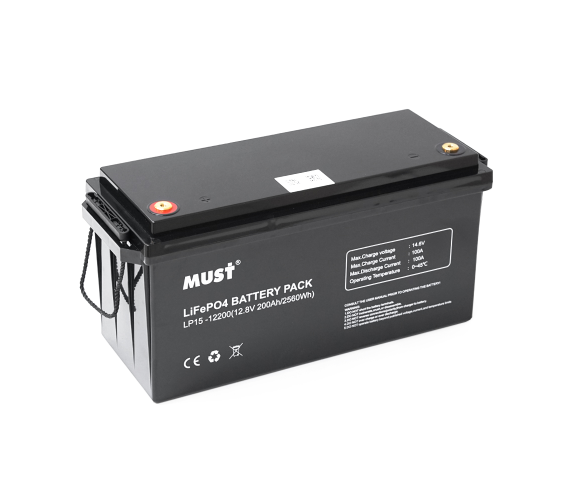 Аккумулятор для ИБП Must LiFePO4 LP15-12200 12,8V 200 Ah 2,56kWh BMS100A 4S 6000 cycles (32859)