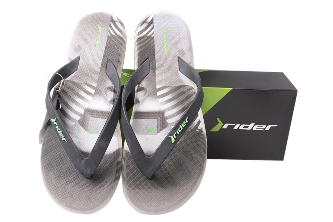 Вьетнамки мужские Rider из резины на низком ходу с открытой пяткой р. 41 Черный (1179-21LV)