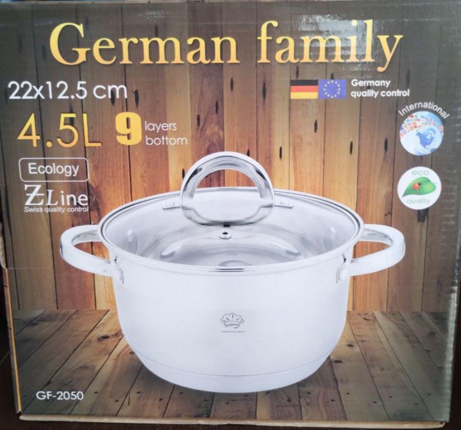Каструля з кришкою German Family GF-2050 з нержавіючої сталі 4,5 л (GF-2050) - фото 4 Каструля з кришкою German Family GF-2050 з нержавіючої сталі 4,5 л (GF-2050) - фото 4