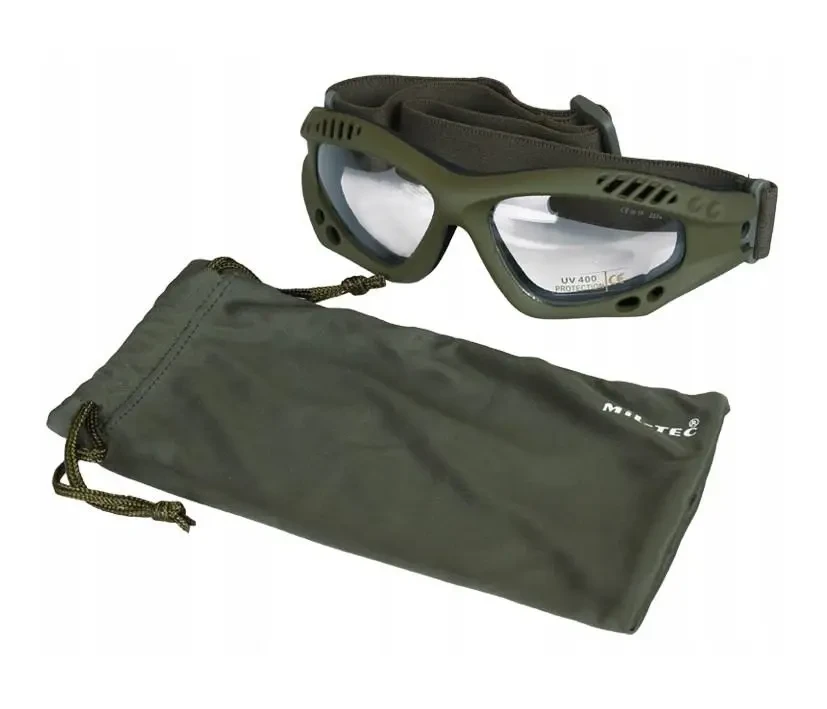 Очки защитные десантные Mil-Tec Commando Air Pro Olive Clear (15615401)