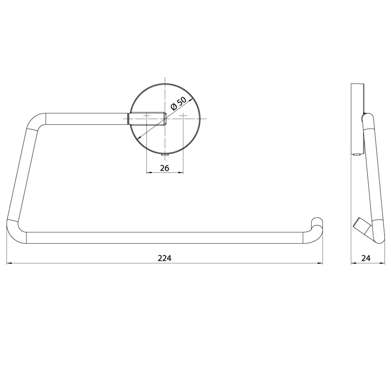 Тримач-кільце для рушників Emco Round 435513300 Чорний (199866) - фото 2