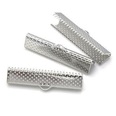 Окончание зажим для лент 25х7 мм 30 шт. Платиновый (ОК2507ф01)