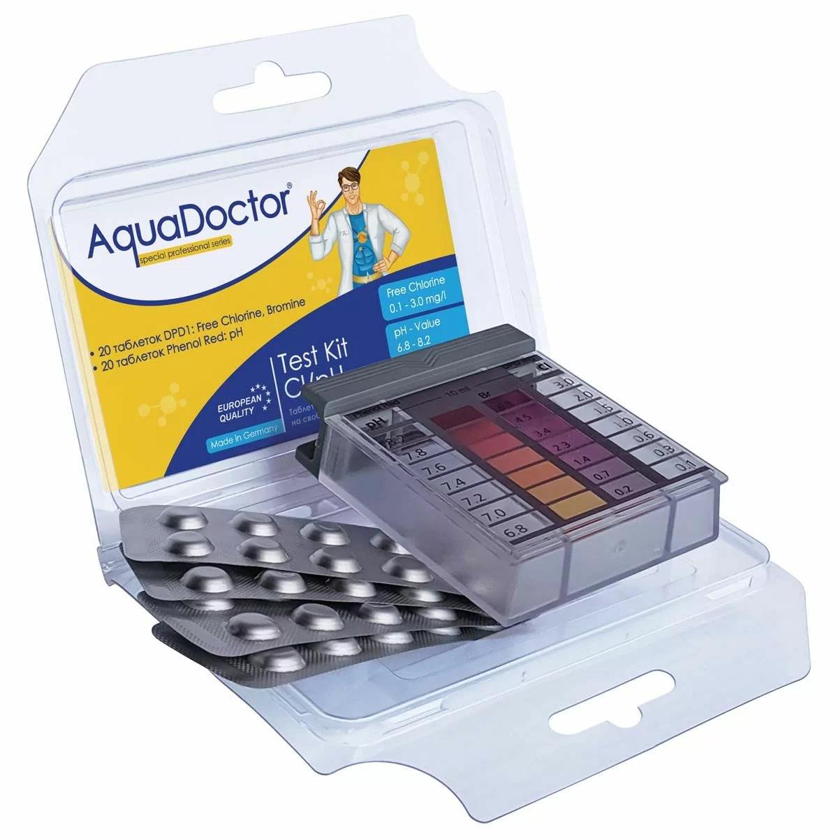 Тестер для бассейна AquaDoctor Test Kit Cl и pH для измерения уровня хлора