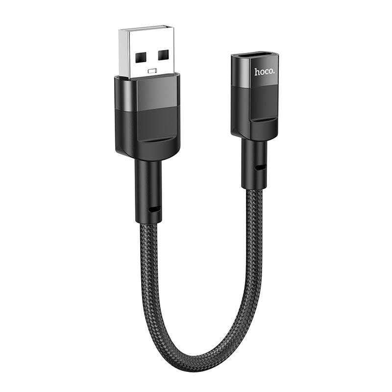 Кабель Hoco USB male To Type-C female U107 0,1 м Black (12059102)