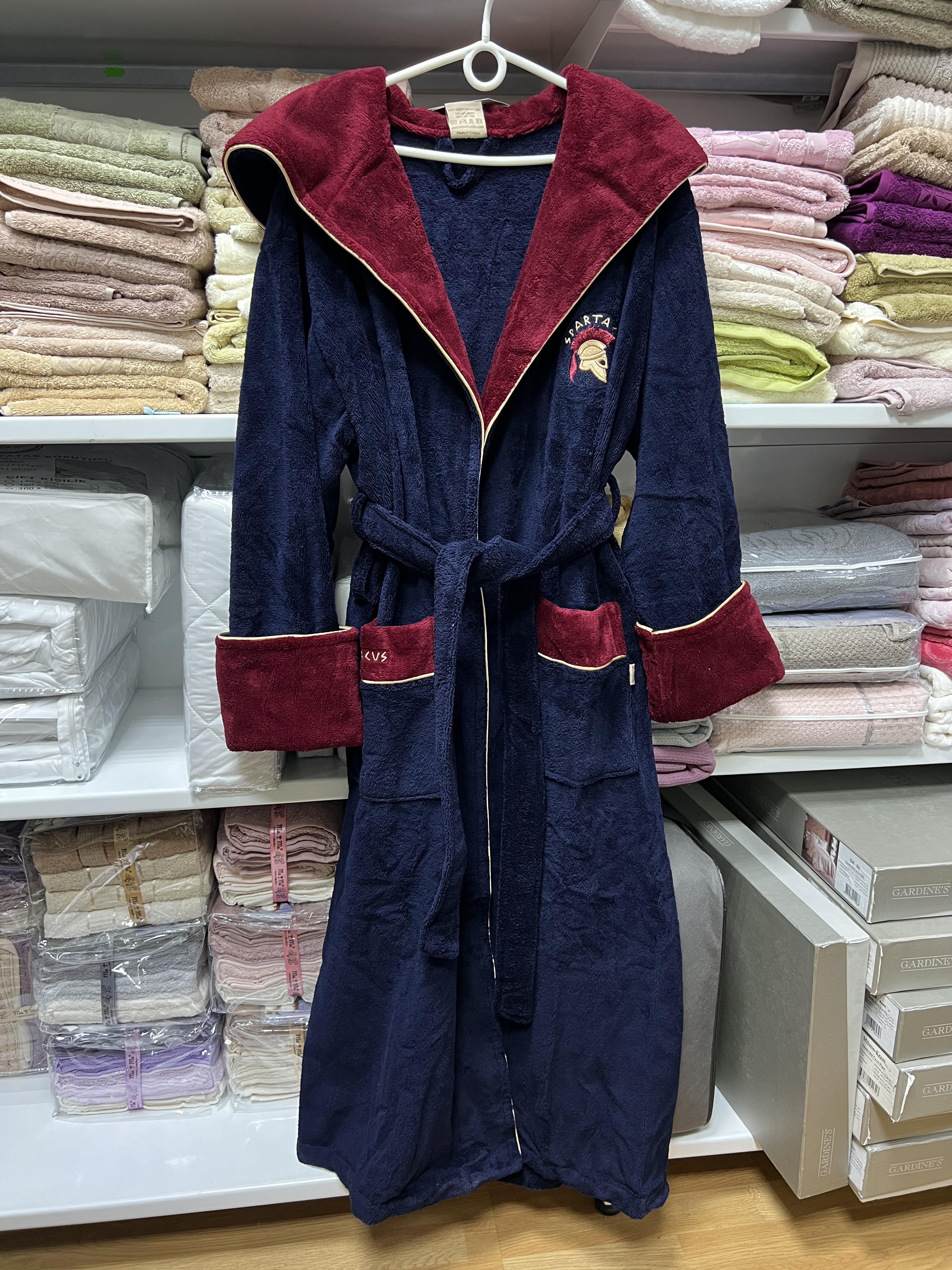 Халат мужской Nusa велюровый бамбук/хлопок 2XL Темно-синий (2711630302) - фото 4