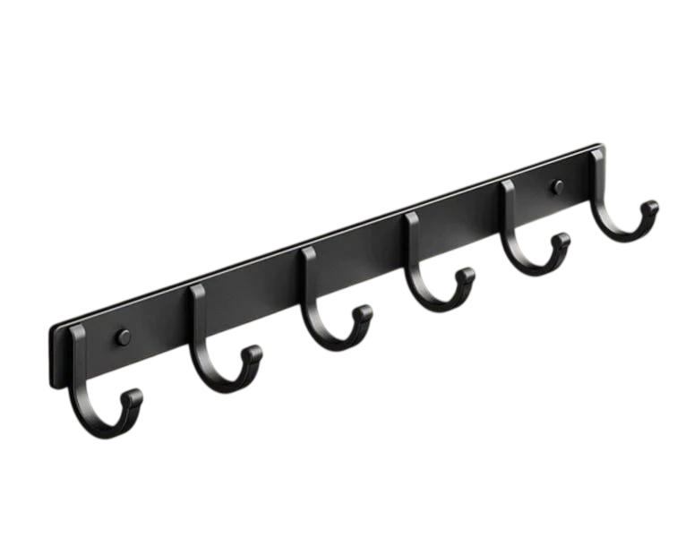 Крючки на планке 6 шт. л Черный (37318)