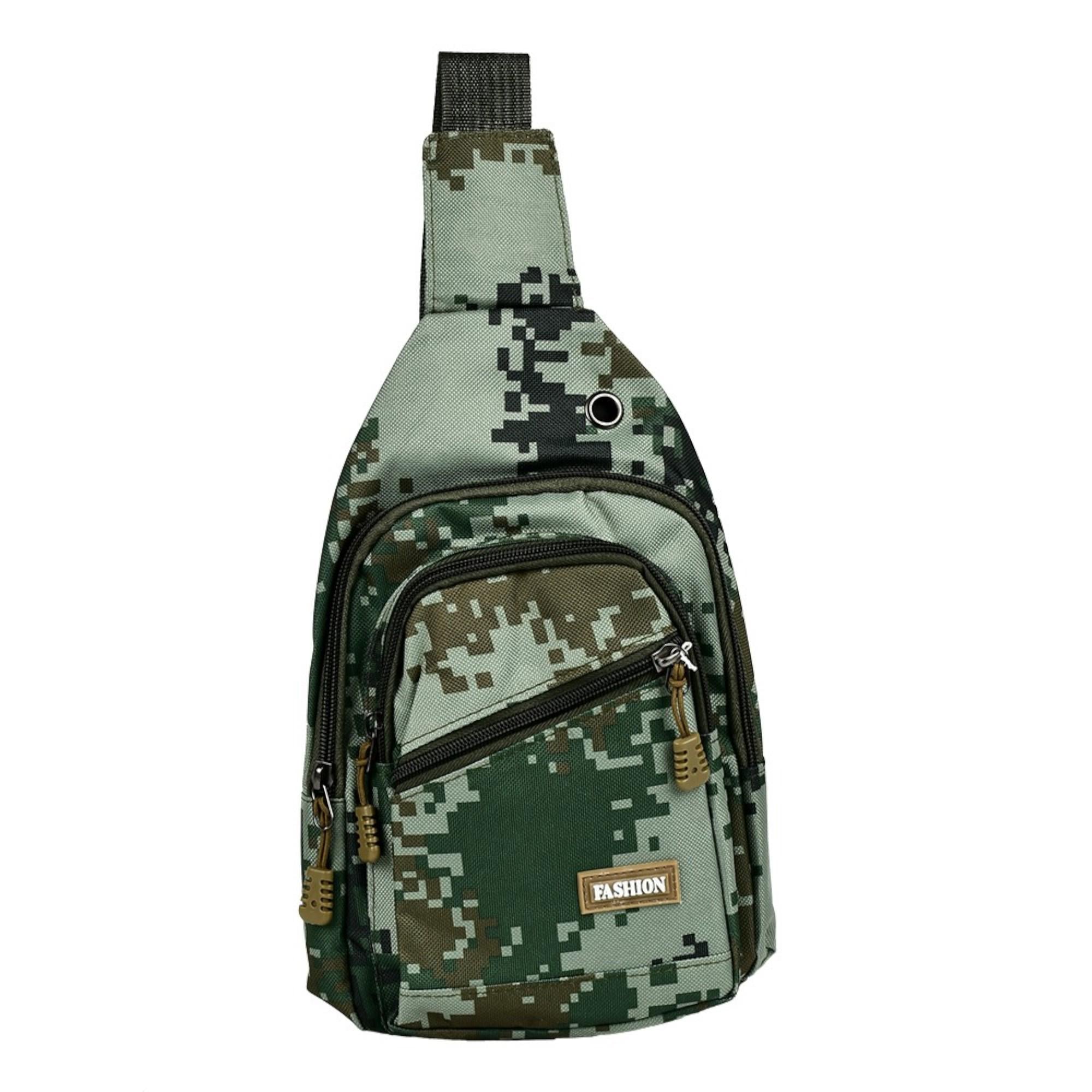 Сумка через плечо Fashion R95218 30х17,5 см городская водостойкая камуфляж Зеленый