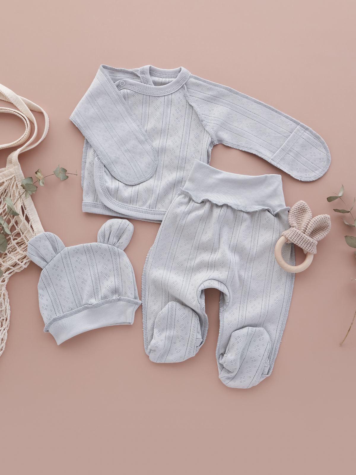 Комплект RoyalBaby ажур 3 ед. р. 62 Серый (143867-19291)