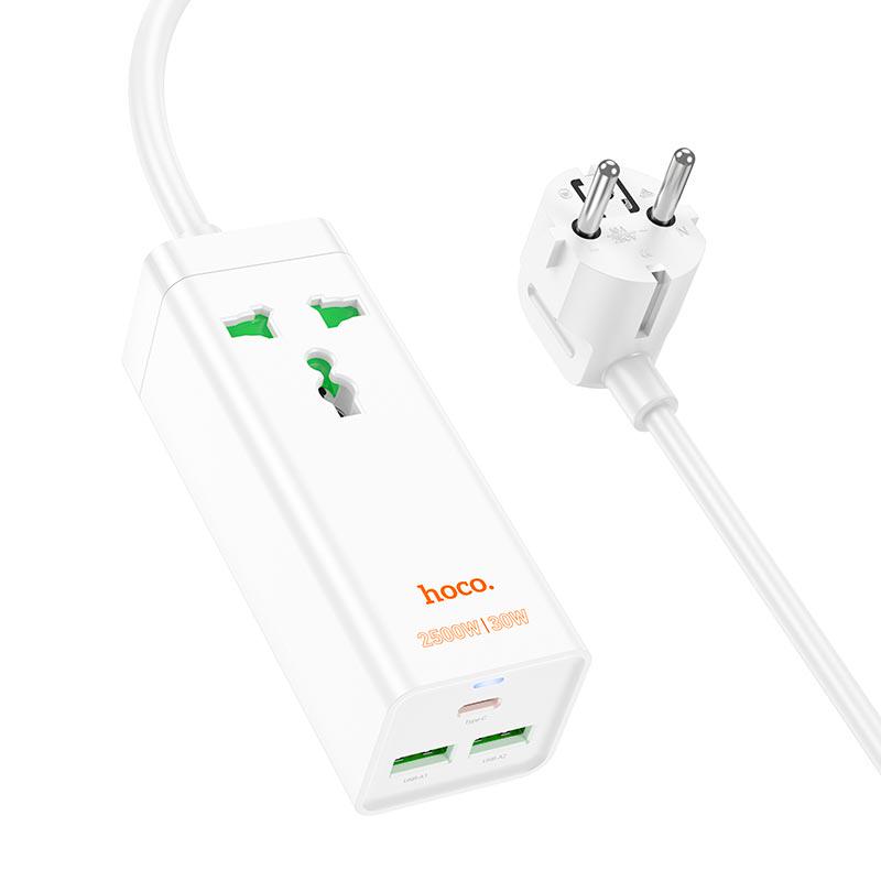 Подовжувач мережевий Hoco Talent Desktop Charger AC9A White - фото 2 Подовжувач мережевий Hoco Talent Desktop Charger AC9A White - фото 2