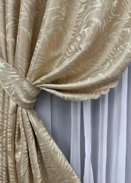 Тканина для штор жакард Magic 1,45 м Пісочний (1604ш) - фото 4 Тканина для штор жакард Magic 1,45 м Пісочний (1604ш) - фото 4