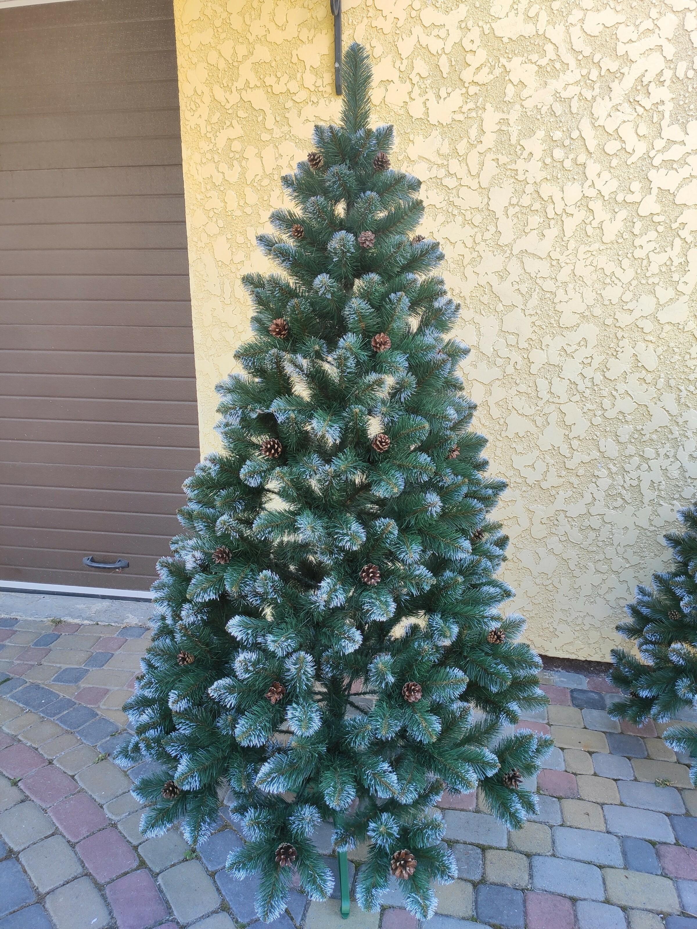 Елка искусственная Хатинка Элитная с шишками и подставкой 1,30 м Зеленый (Е1,3) - фото 1