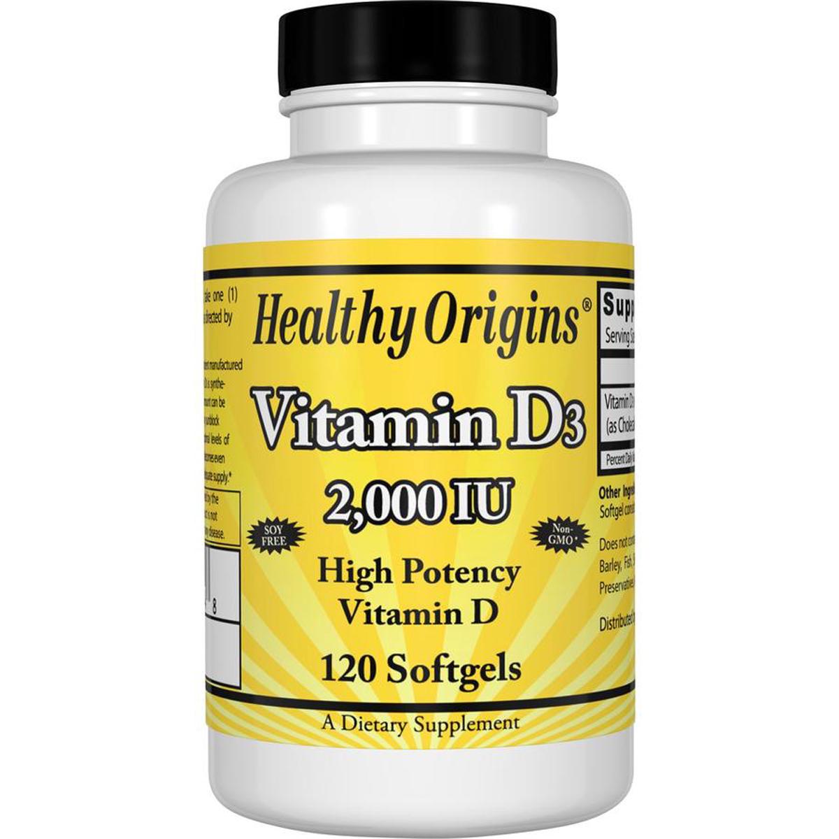 Витамин D3 Healthy Origins Vitamin D3 2000IU 120 капсул (HO15374)
