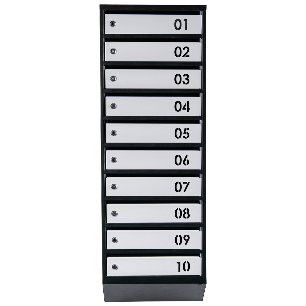 Почтовый ящик многосекционный ЯП10В 10-ячеек с замками Черный/Серый (11551200) - фото 2