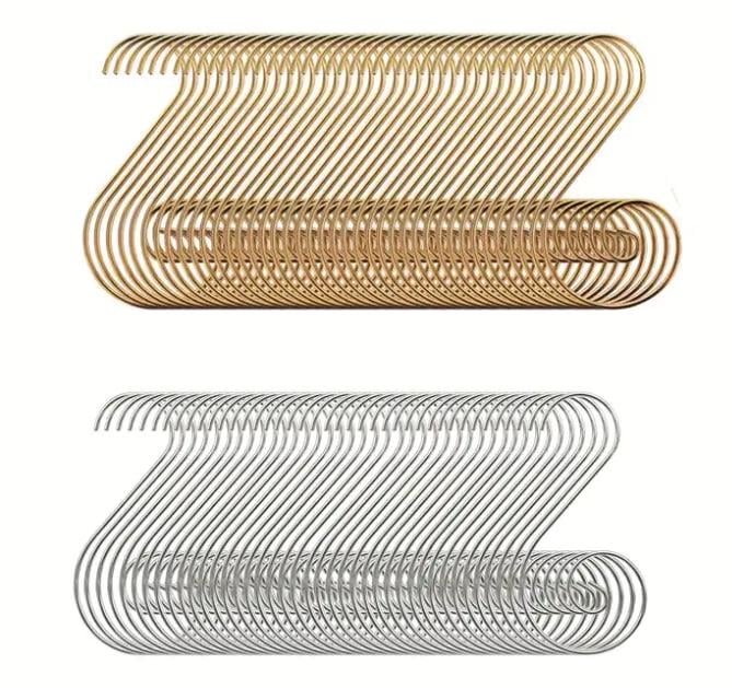 Набір гачків для новорічних іграшок 10 шт. 2,3х4,8 см Срібний/Золотий (2786819061)