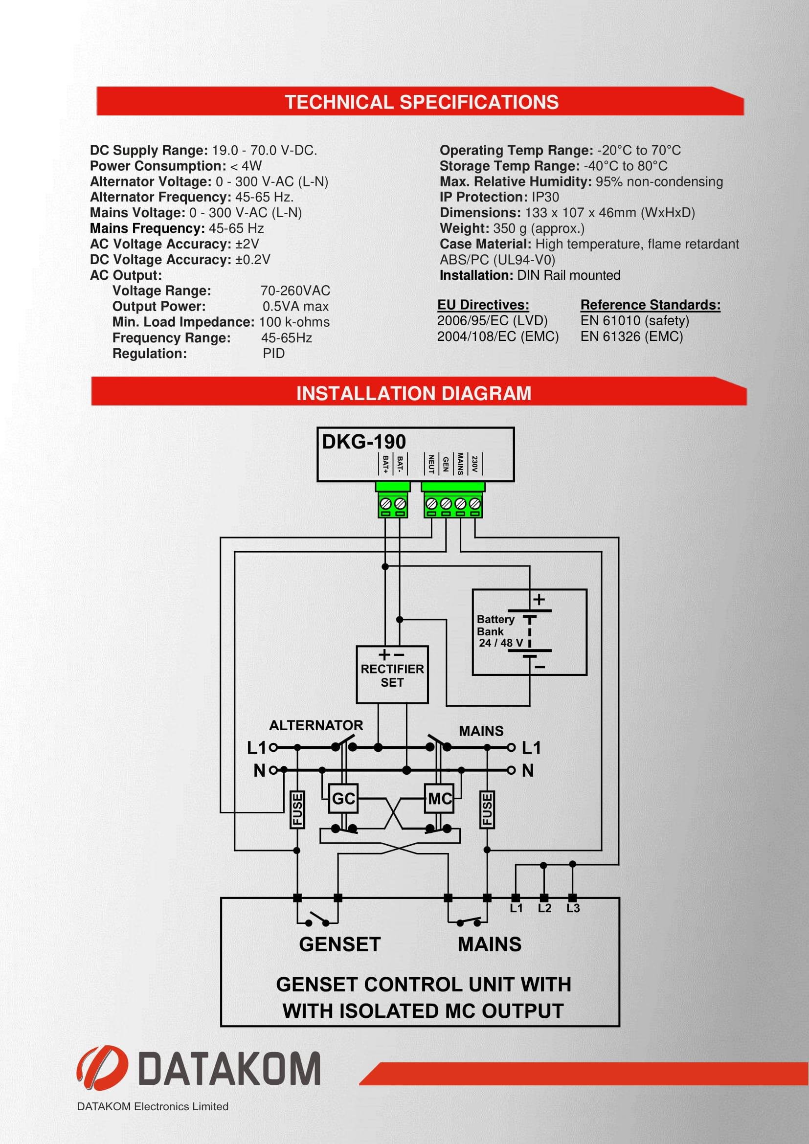 Контролер заряду акумуляторних систем електроживлення DATAKOM DKG-190 - фото 6