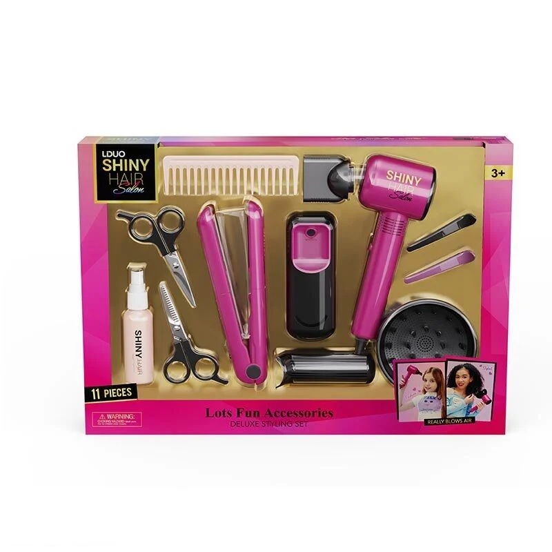 Игровой набор парикмахера 11 элементов/звук/подсветка Pink/Black (163273)
