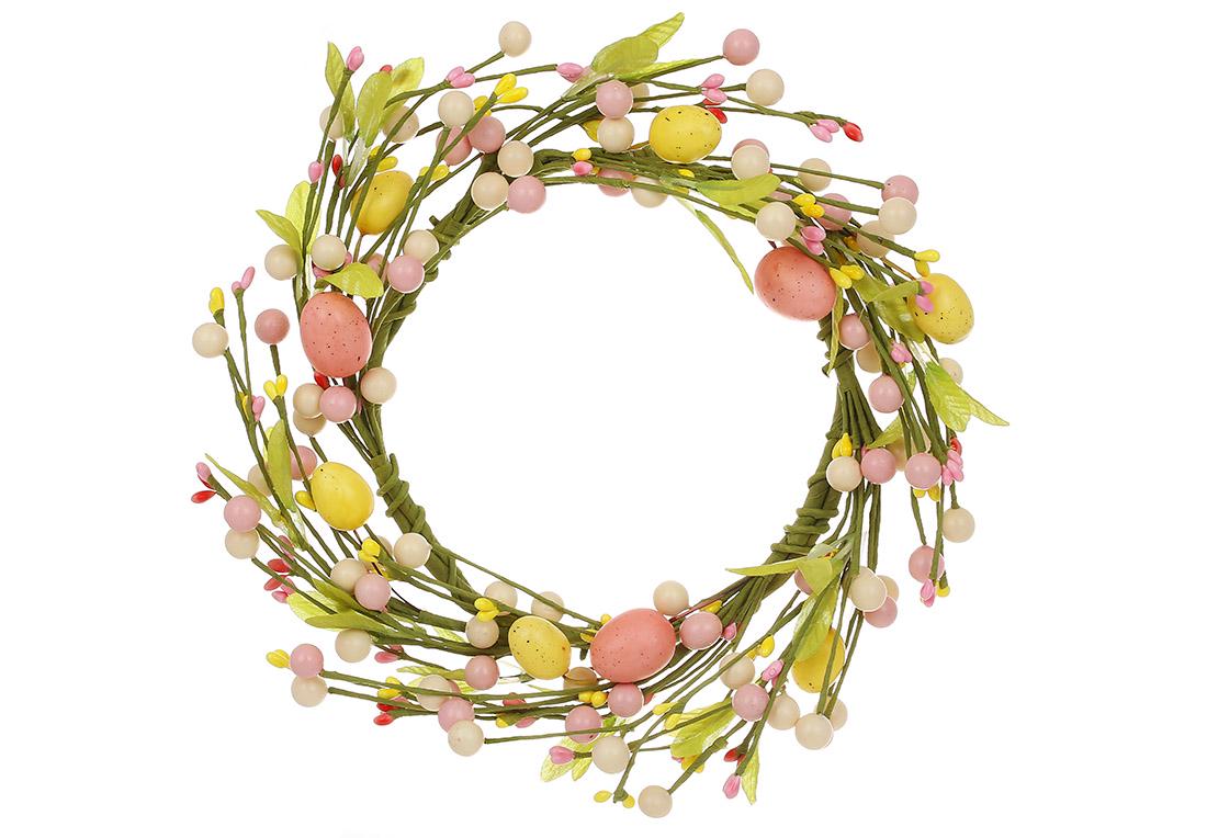 Венок декоративный пасхальный 30 см (H39-425)