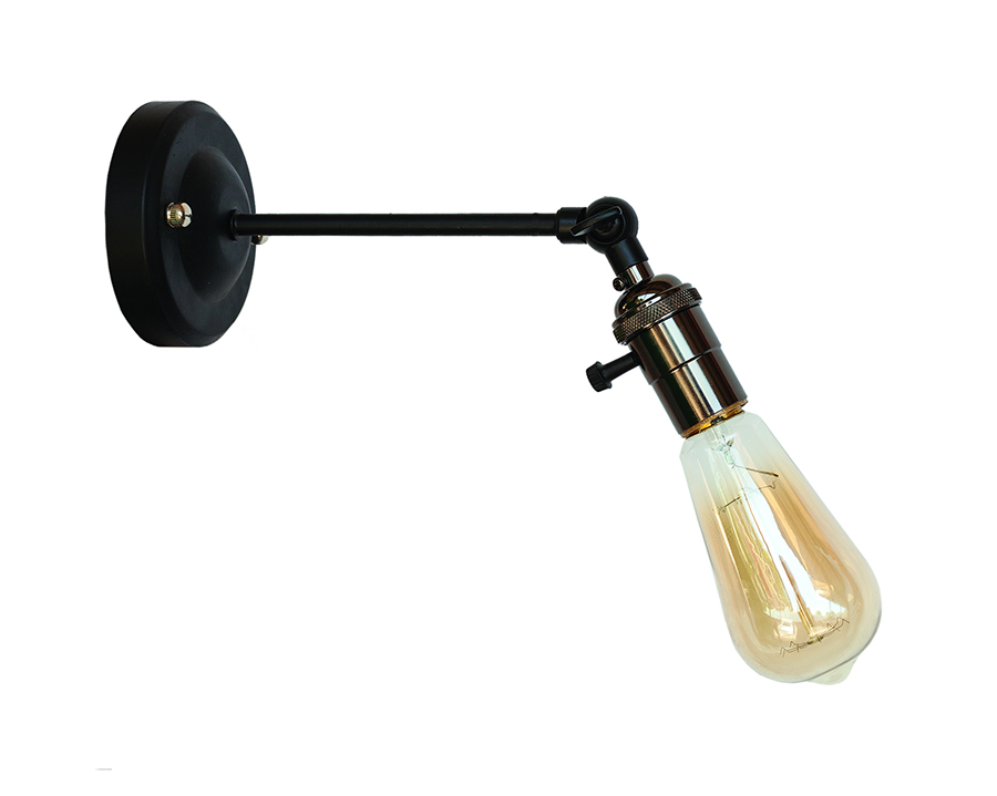 Бра Levistella Lofty подвижное с патроном AMP19 Черный хром (1963530367)