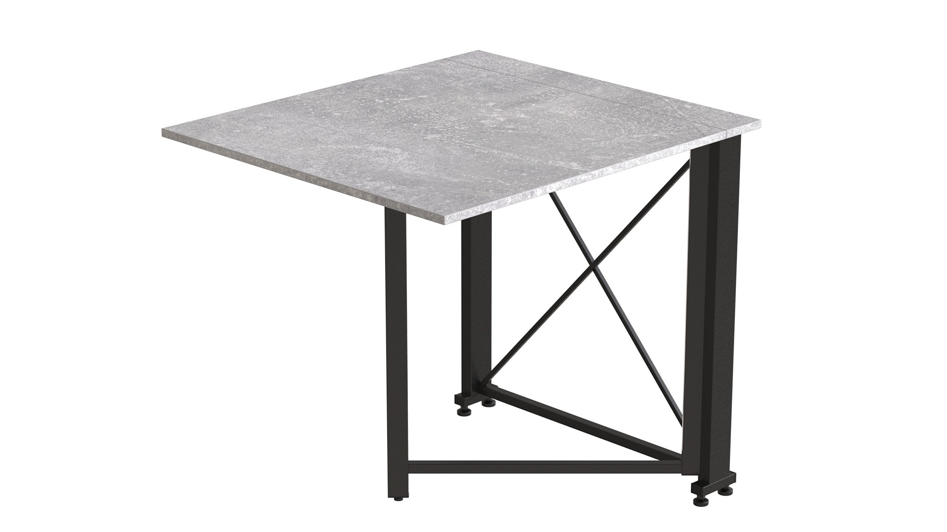 Стол-книжка трансформер Ferrum-decor Orion 1 16 мм 750х810х730 мм Черный/Бетон (ORI107)