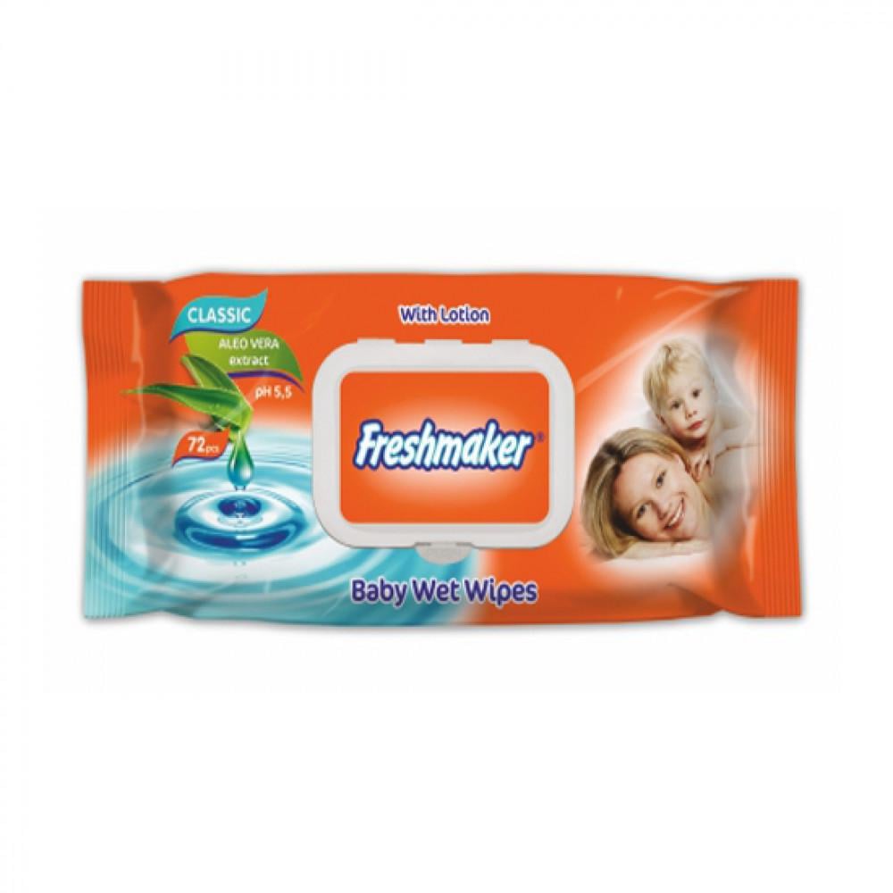 Серветки для дітей Freshmaker BABY classic з клапаном 72 шт. (13346096)