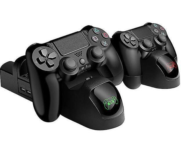 Комплект для игры в приставку 2 джойстика и зарядное устройство для PS4 V2 Черный (2104618557) Комплект для игры в приставку 2 джойстика и зарядное устройство для PS4 V2 Черный (2104618557)