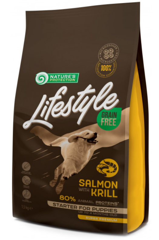 Корм для собак Nature's Protection Lifestyle Grain Free Salmon with krill Starter 1,5 кг