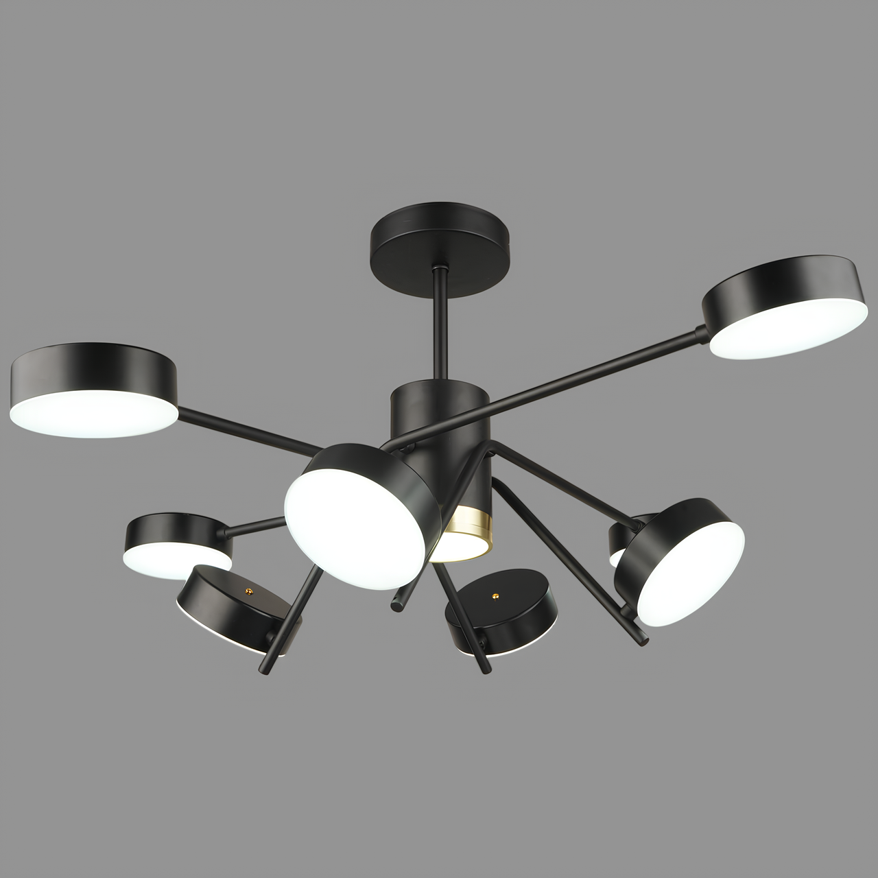 Люстра светодиодная Sirius 112W на восемь акриловых плафонов 3000-6500K Черный (B N4182/8 112W BK)