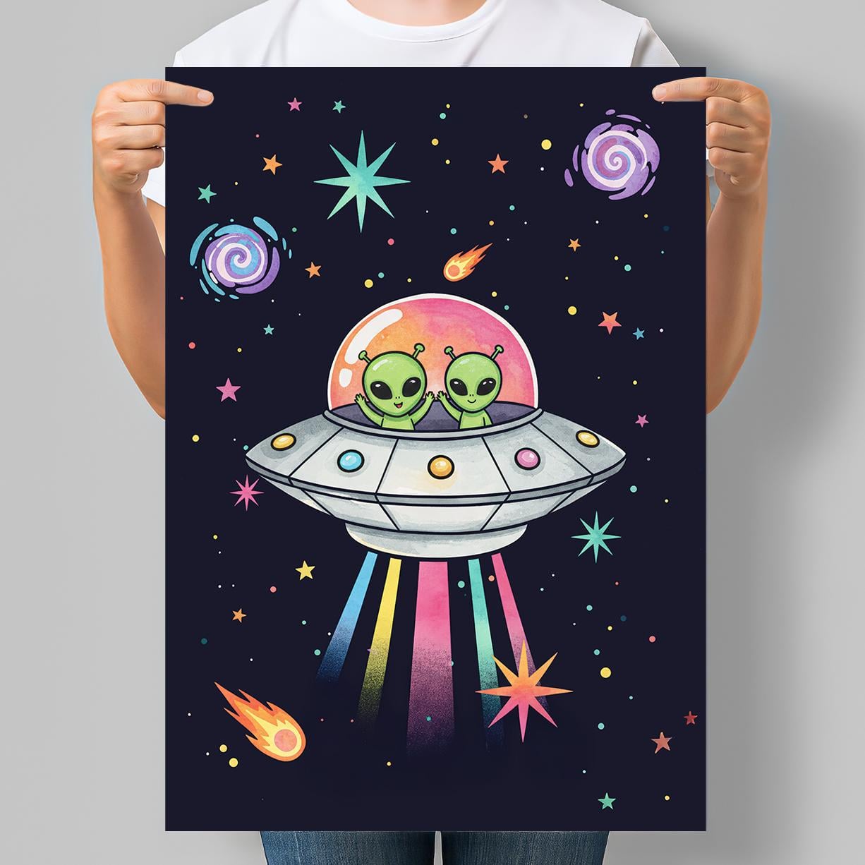 Постер для дитячої кімнати Прибульці в ко см осі 30x42 см A3 без рамки (DYT097_A3)