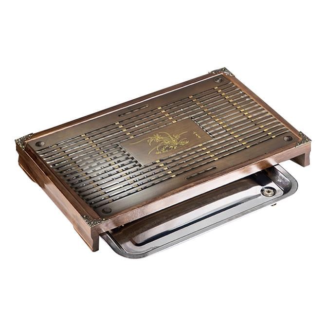 Чабань-столик для чайної церемонії Lesko XYY014 бамбуковий з піддоном з нержавіючої сталі 38х28х6 см (24366475) Чабань-столик для чайної церемонії Lesko XYY014 бамбуковий з піддоном з нержавіючої сталі 38х28х6 см (24366475)