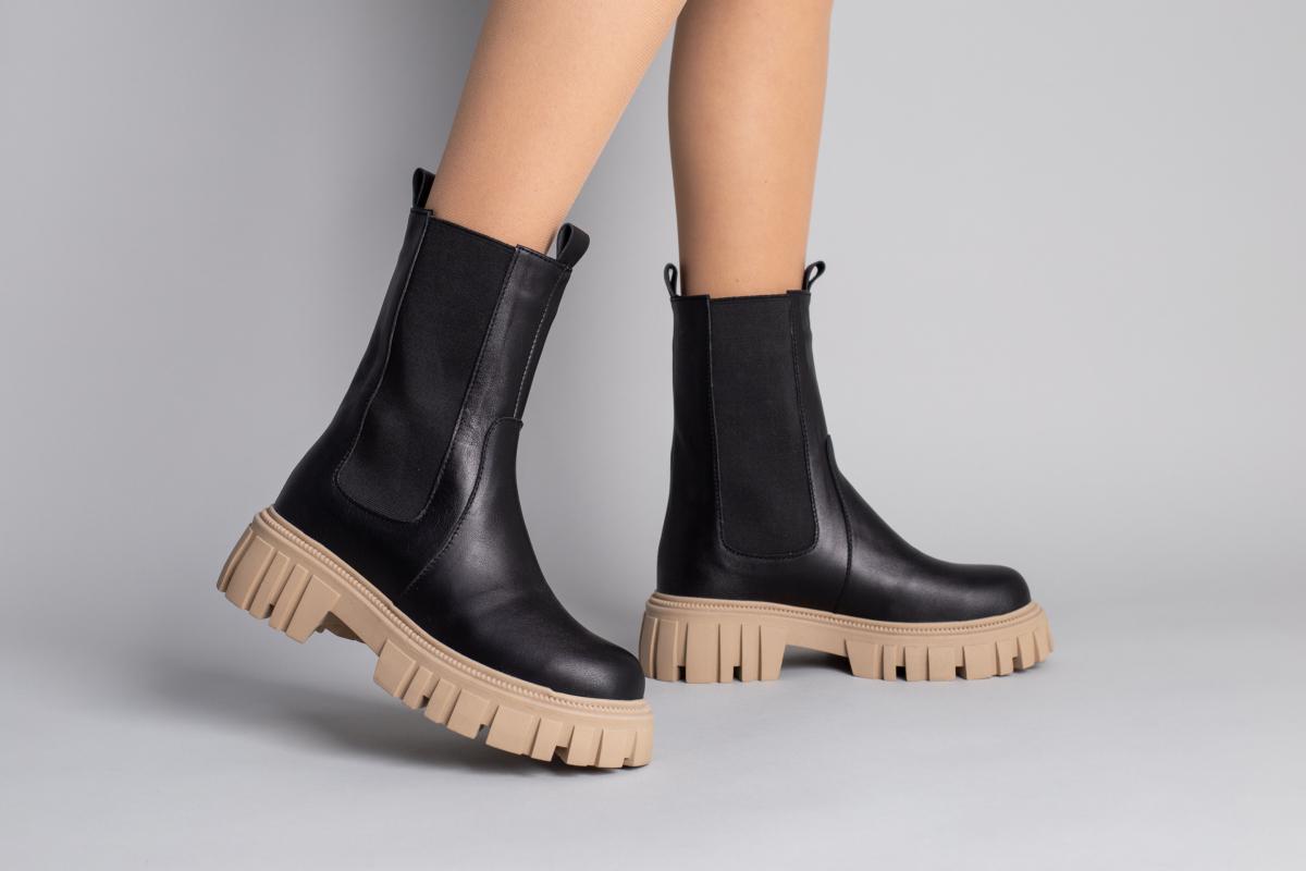 Челси кожаные высокие демисезонные р. 41 Черный (5500-1д/41)