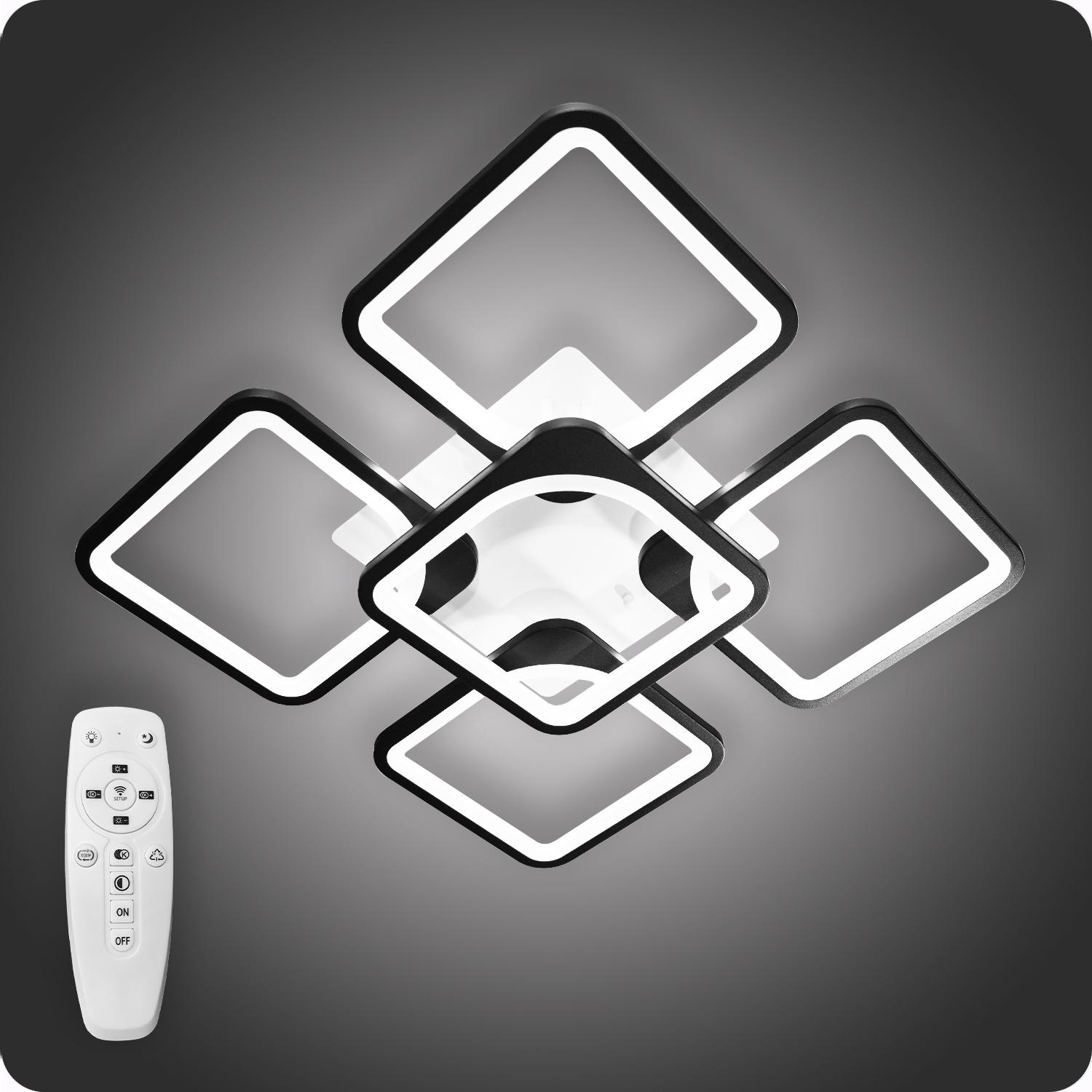 Люстра светодиодная 517 Dlight с пультом 115 Вт Черный (02068)