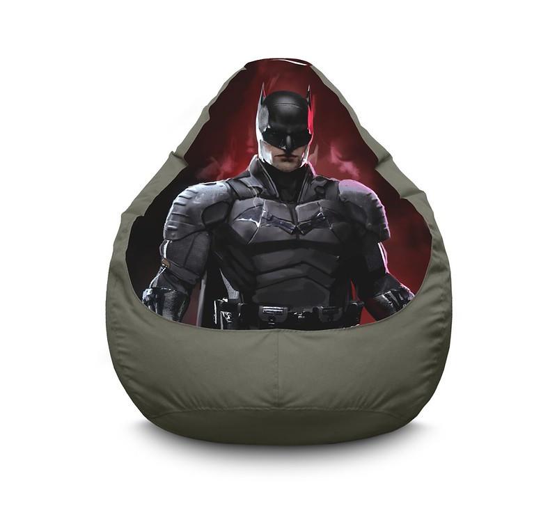 Кресло мешок iPuff Batman 2022 Оксфорд XL 80x110 см Серый