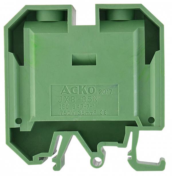 Клемма винтовая наборная АСКО-Укрем JXB 35/35 125А 35 мм2 х 60х18х62 мм Зеленый (A0130010020)