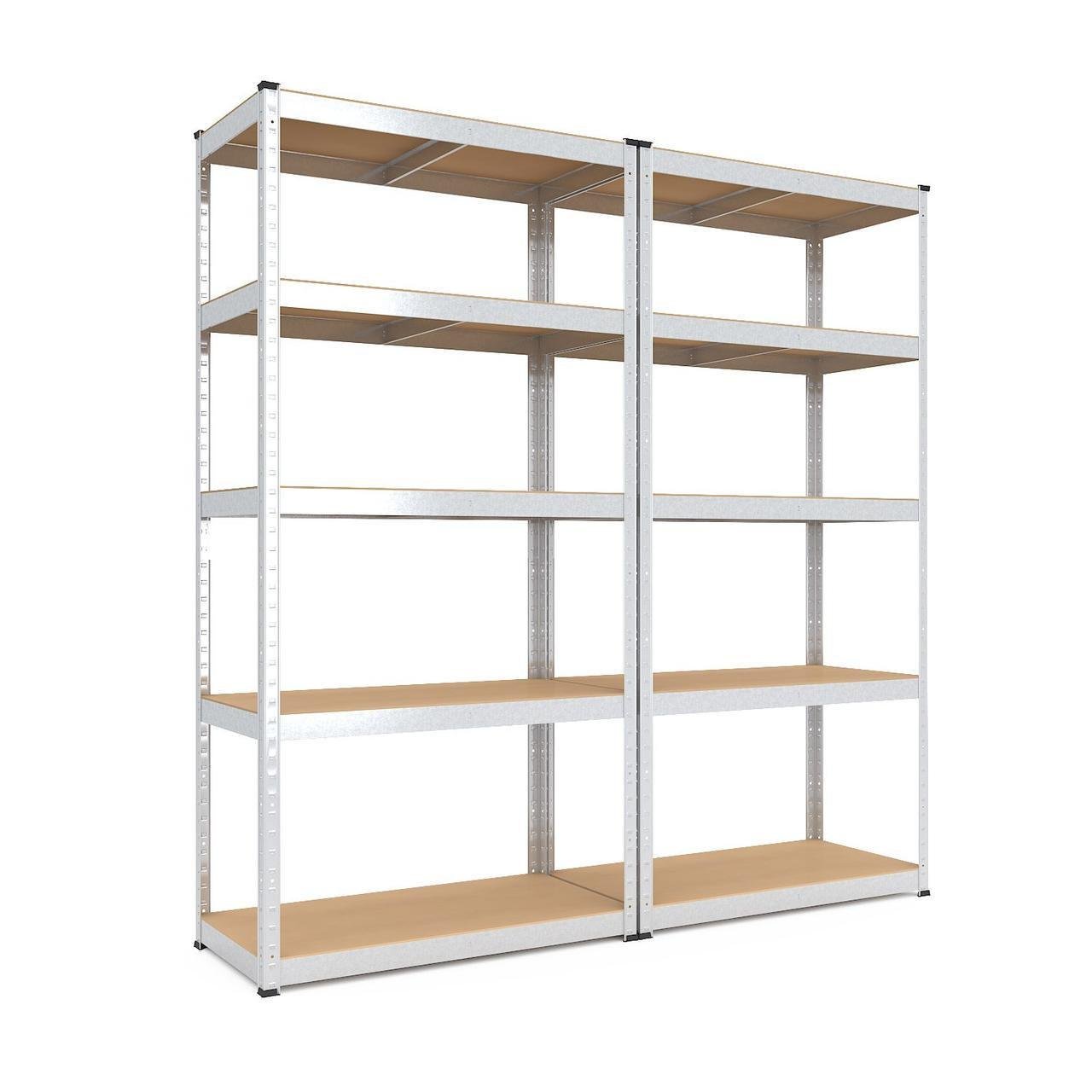 Стеллаж Меткас SL Бюджет ОМ 175 кг/полку 5 полок МДФ оцинкованный металлический 2 шт. 1800x600x400 мм (2750944384)